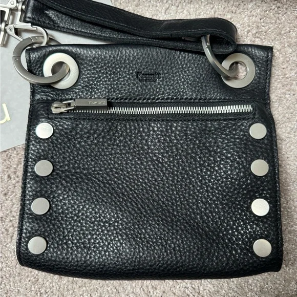 Rare Hammett Tony small black grained leather with brushed silver hardware - Picture 2 of 7